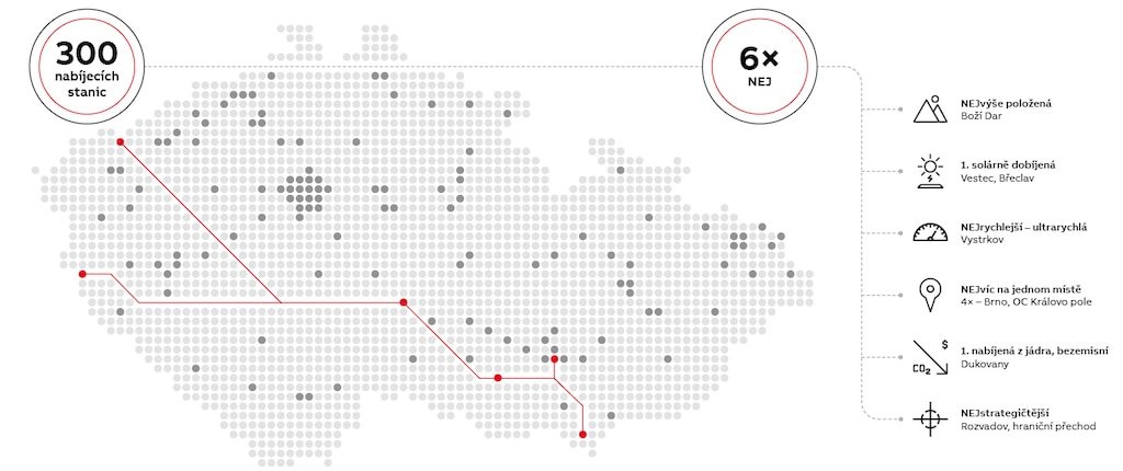 Mapa nabíjecích stanic ABB